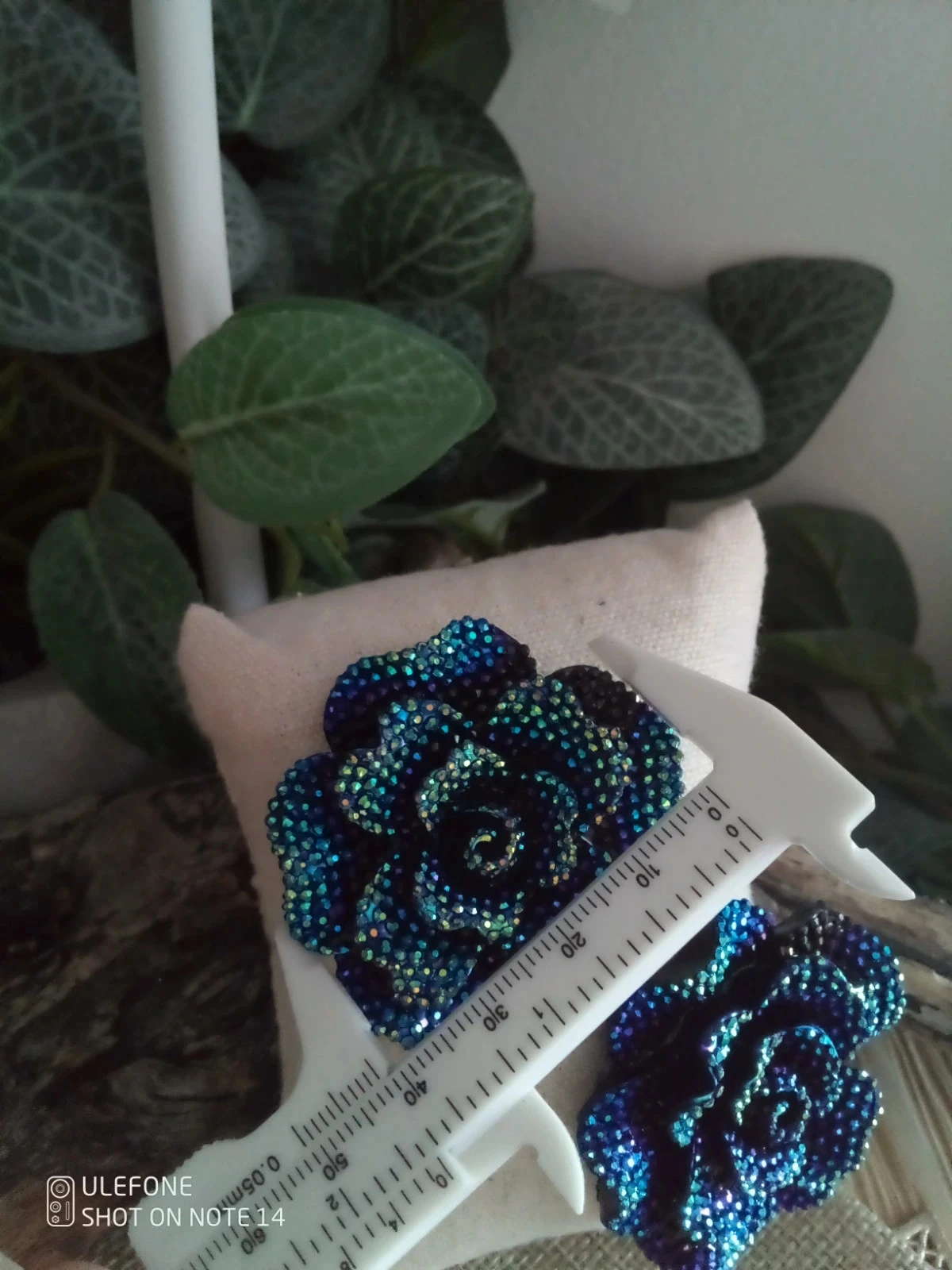 Bohemien blauwe bloem oorbellen – photo 2